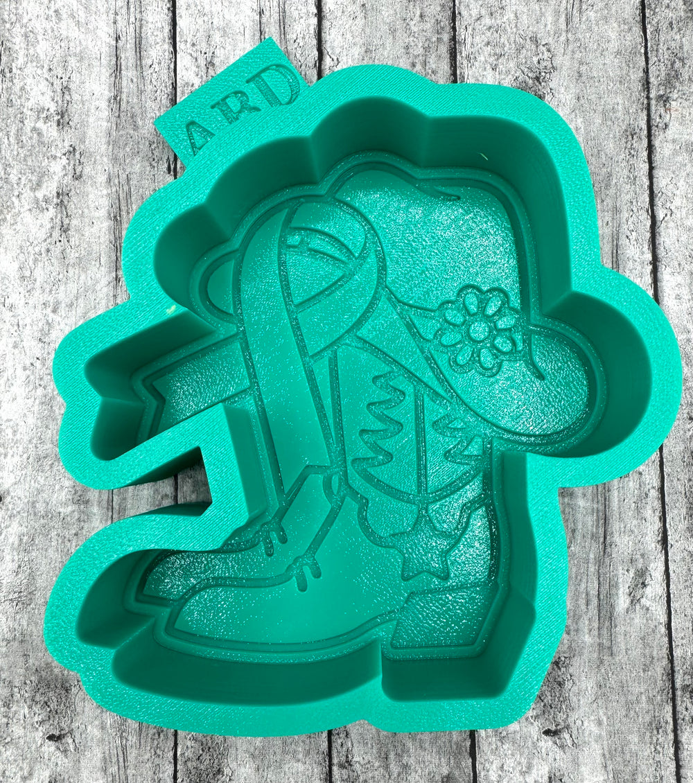 Boots Hat Breast Cancer Ribbon Freshie Silicone Mold