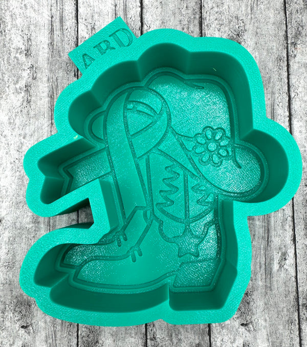 Boots Hat Breast Cancer Ribbon Freshie Silicone Mold