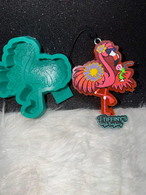Flamingo with Flowers Freshie Silicone Mold