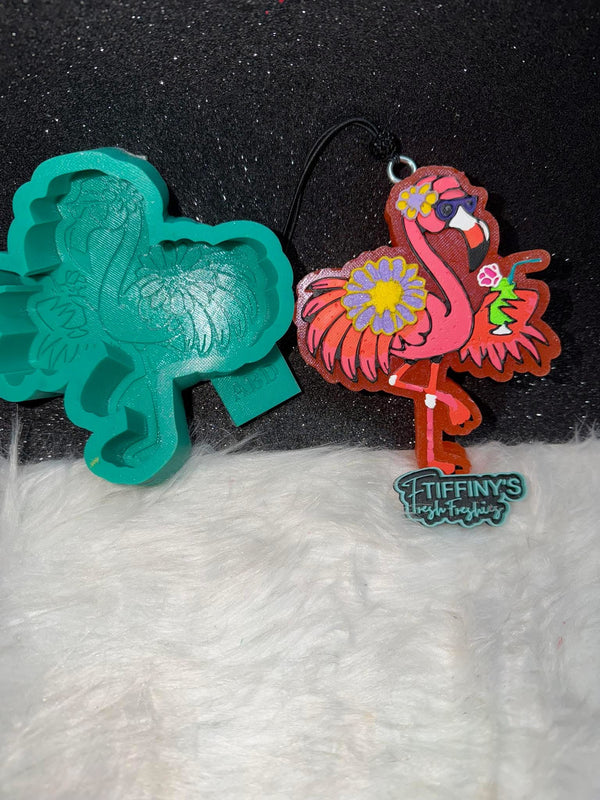 Flamingo with Flowers Freshie Silicone Mold