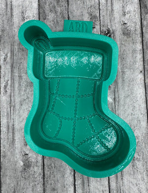 Quilted Christmas Stocking Freshie Silicone Mold