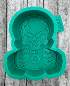 Skull Biting an Eight Ball Freshie Silicone Mold
