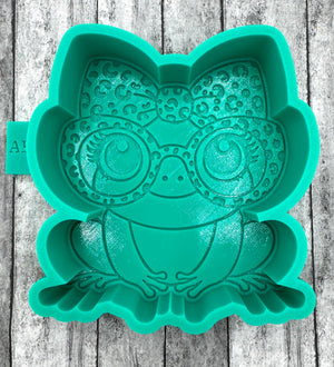 Frog with Leopard Bow & Glasses Silicone Mold