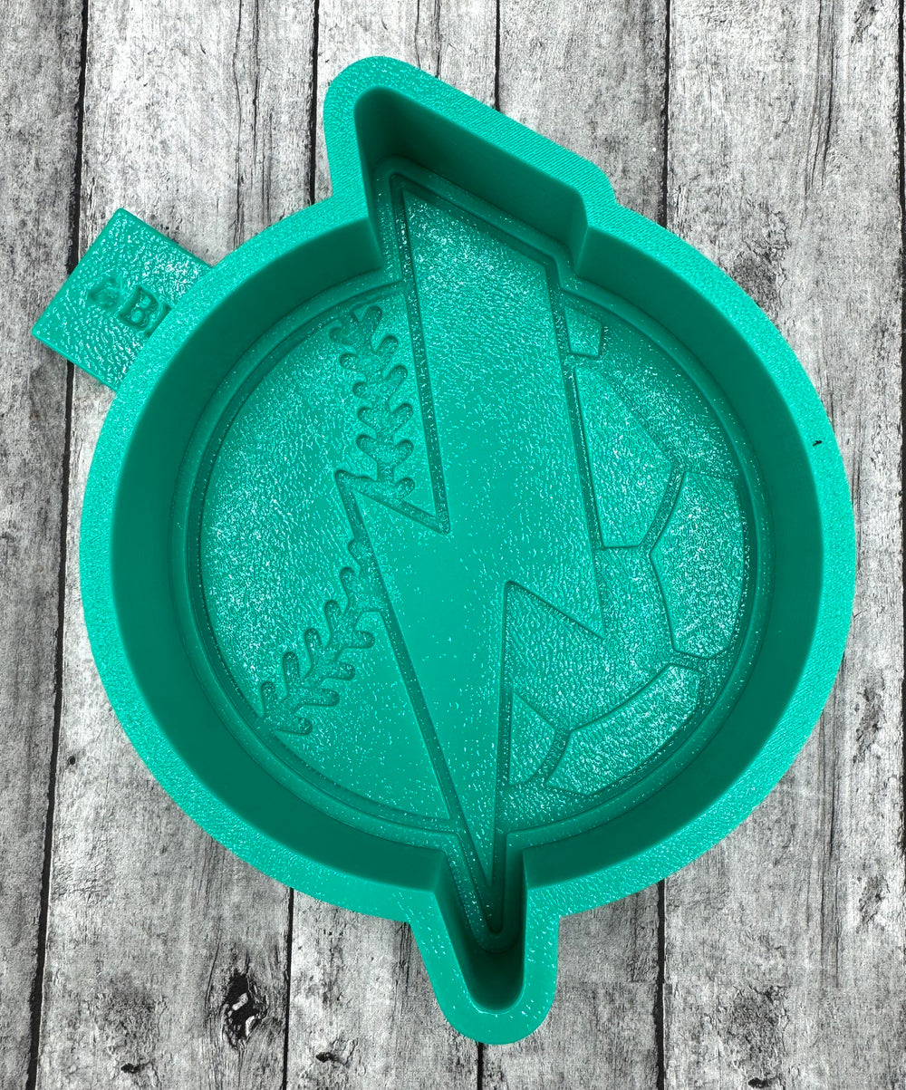 Soccer Baseball Lightning Bolt Freshie Silicone Mold