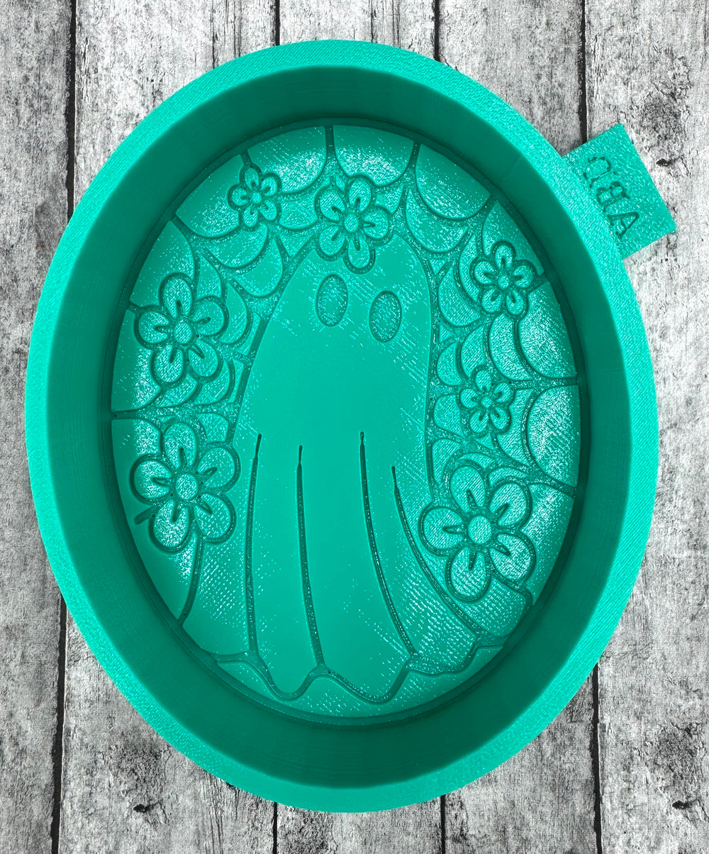 Oval Ghost Flowers Silicone Mold