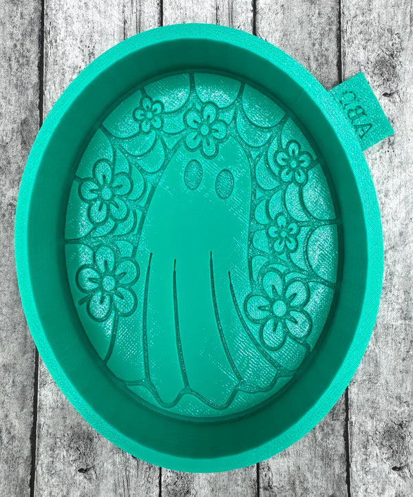 Oval Ghost Flowers Silicone Mold