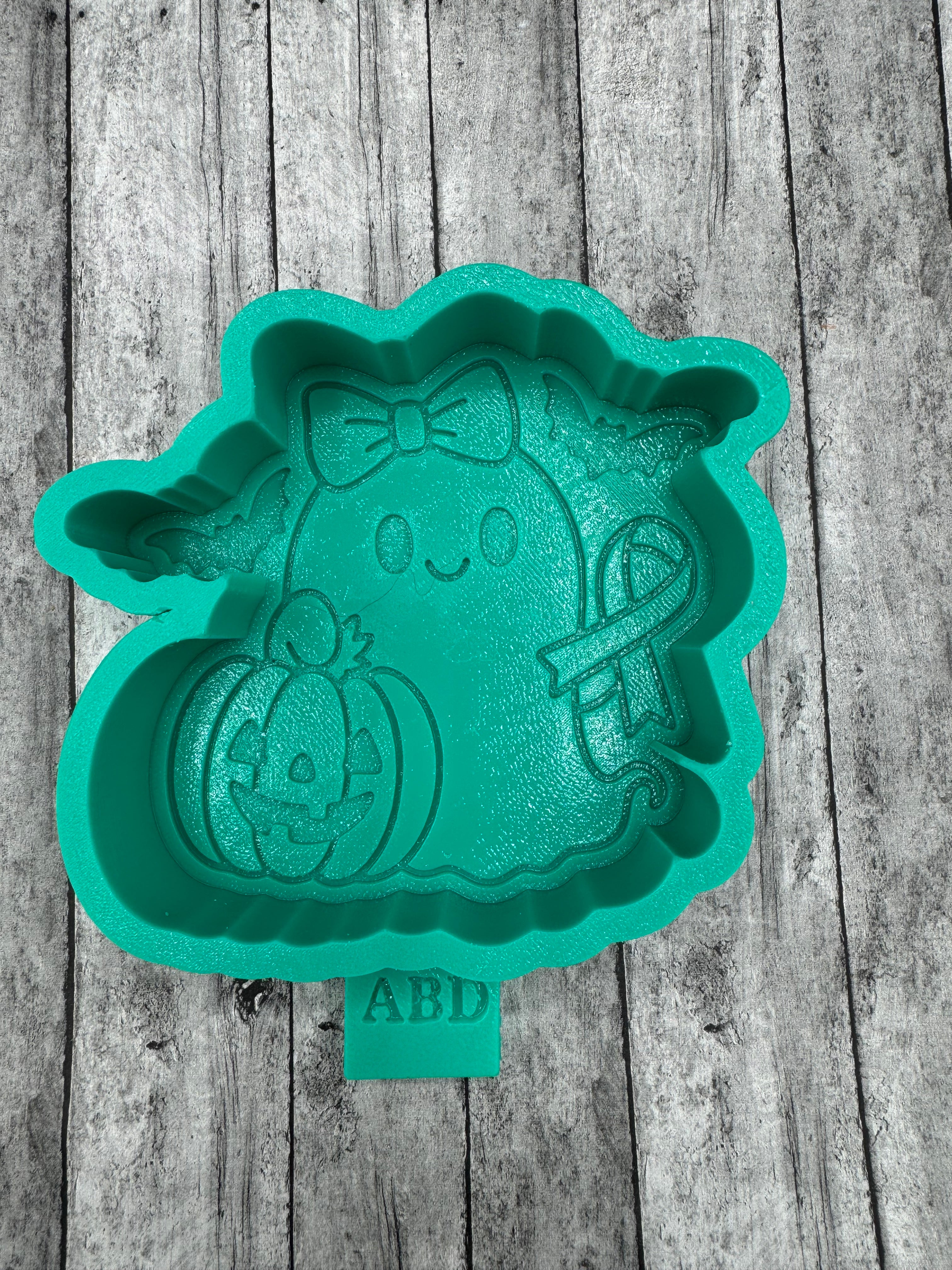 Ghost with Bow Pumpkin Breast Cancer Ribbon Freshie Silicone Mold