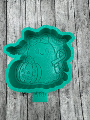 Ghost with Bow Pumpkin Breast Cancer Ribbon Freshie Silicone Mold