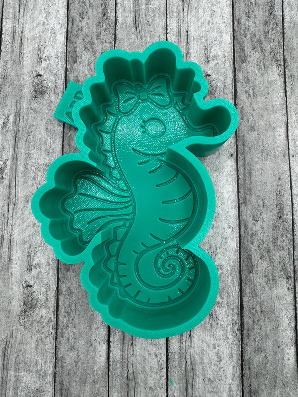 Girly Seahorse with Bow Silicone Mold