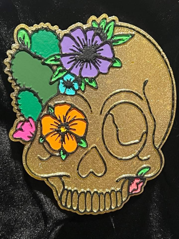 Skull with Flowers Freshie Silicone Mold