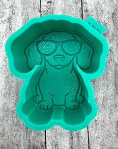 Mini Dachshund with Glasses Profile Silicone Mold