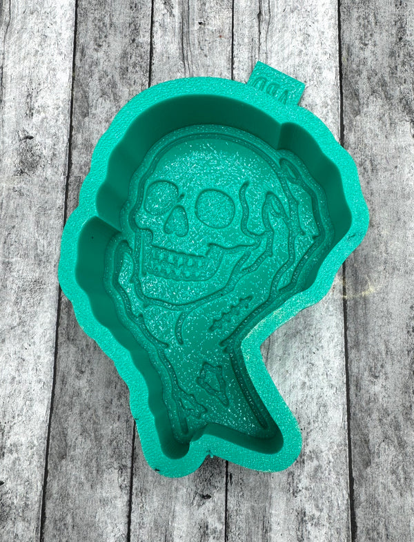 Zombie Hand Holding Skull Freshie Silicone Mold