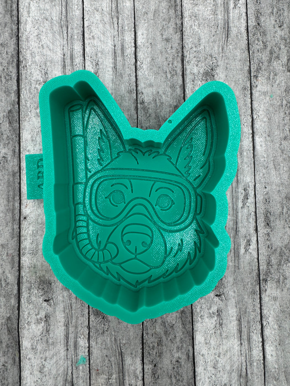 German Shepherd Diver Snorkel Scuba Head Freshie Silicone Mold