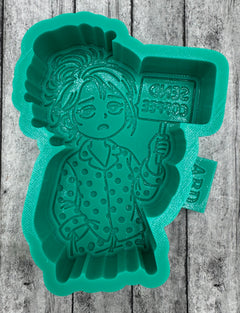 Send Coffee Girl in Pajamas Center Freshie Silicone Mold