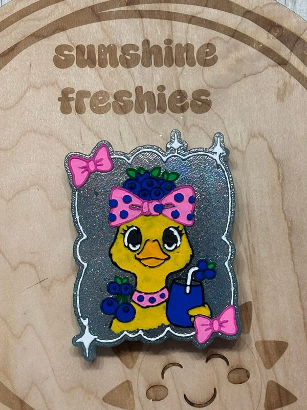 Blueberry Goose with Frame and Bow Freshie Silicone Mold