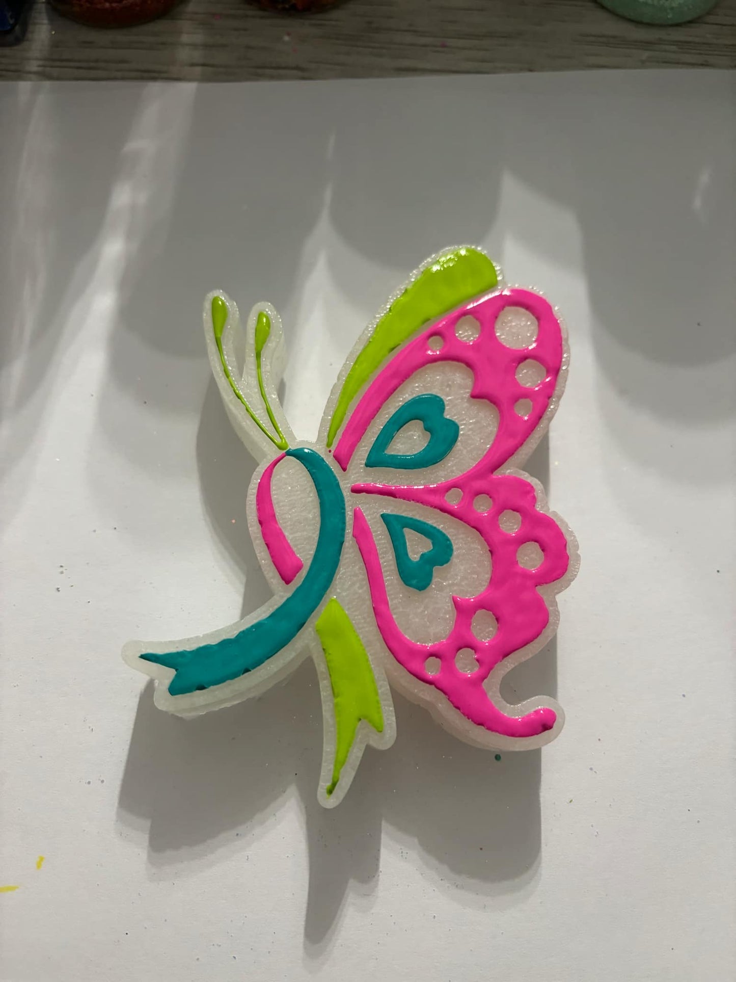 New Breast Cancer Butterfly  Freshie Silicone Mold