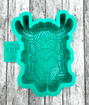 Highland Cow on a Swing Freshie Silicone Mold