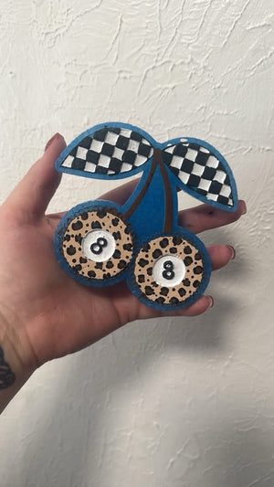 Checkered Eight Ball Cherries Freshie Silicone Mold