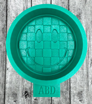 Checkered Smiley Face Freshie Silicone Mold