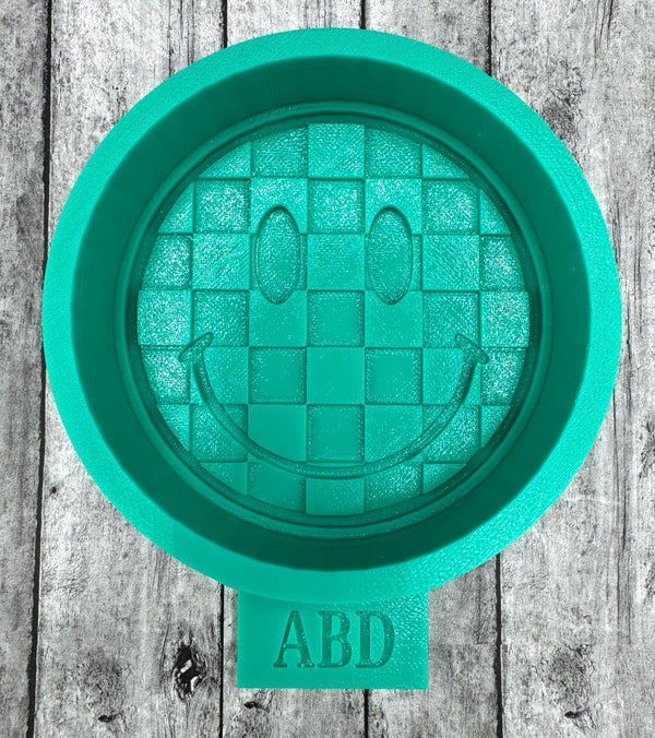 Checkered Smiley Face Freshie Silicone Mold