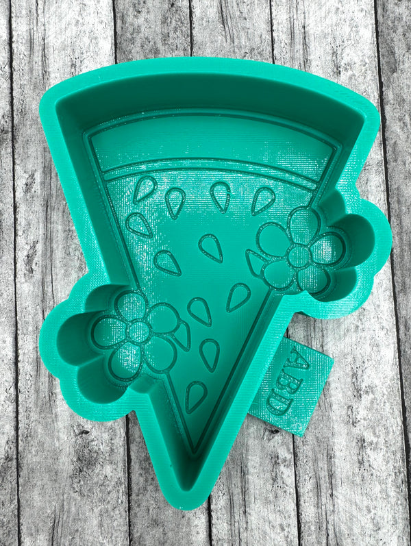 Watermelon Slice with Daisies Freshie Silicone Mold