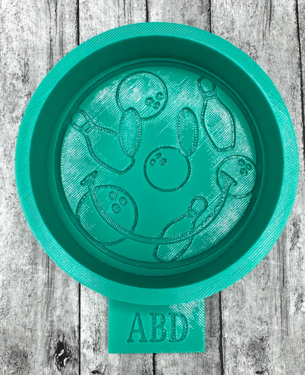 Bowling Ball and Pins Smiley Face Freshie Silicone Mold