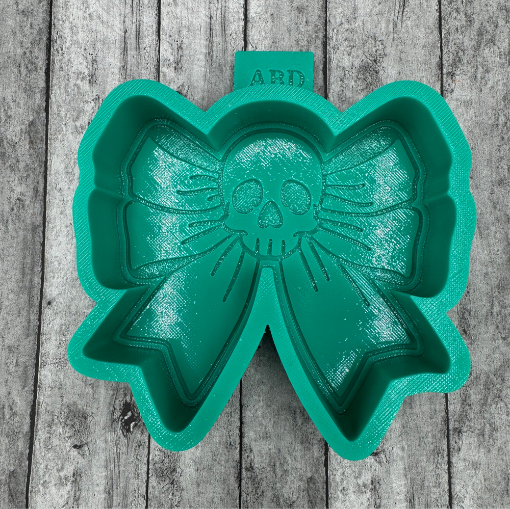 MINI Bow with Skull Center Freshie Silicone Mold