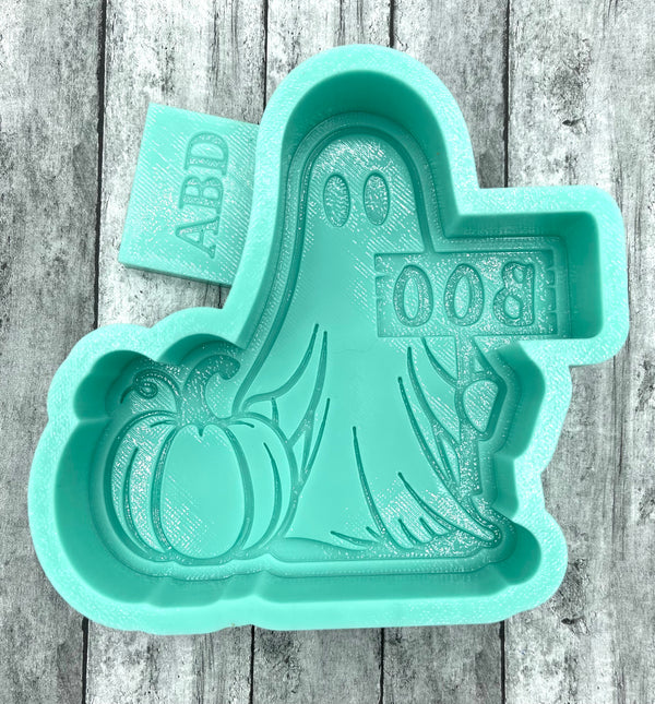 Ghost holding a Boo Sign Silicone Mold