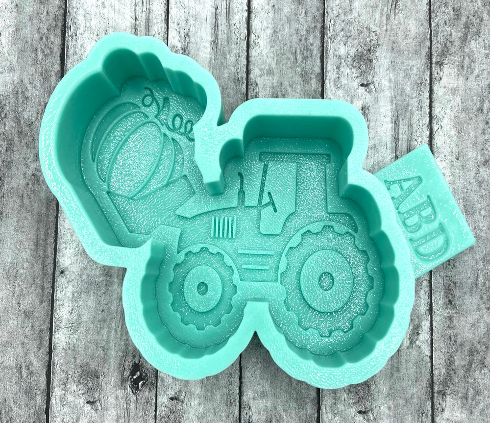 Tractor with Pumpkin in Bucket Freshie Silicone Mold