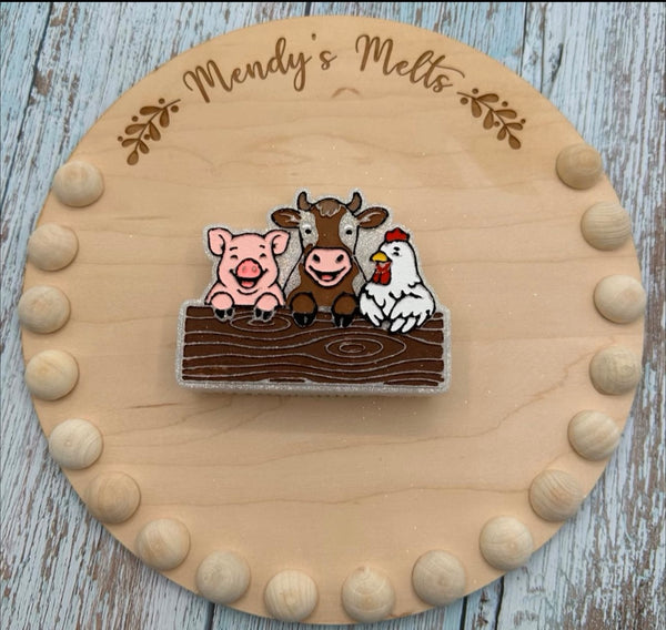 Farm Animals on Fence Freshie Silicone Mold