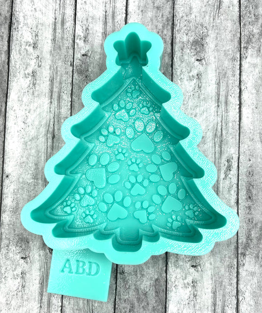 Dog Paw Christmas Tree Freshie Silicone Mold