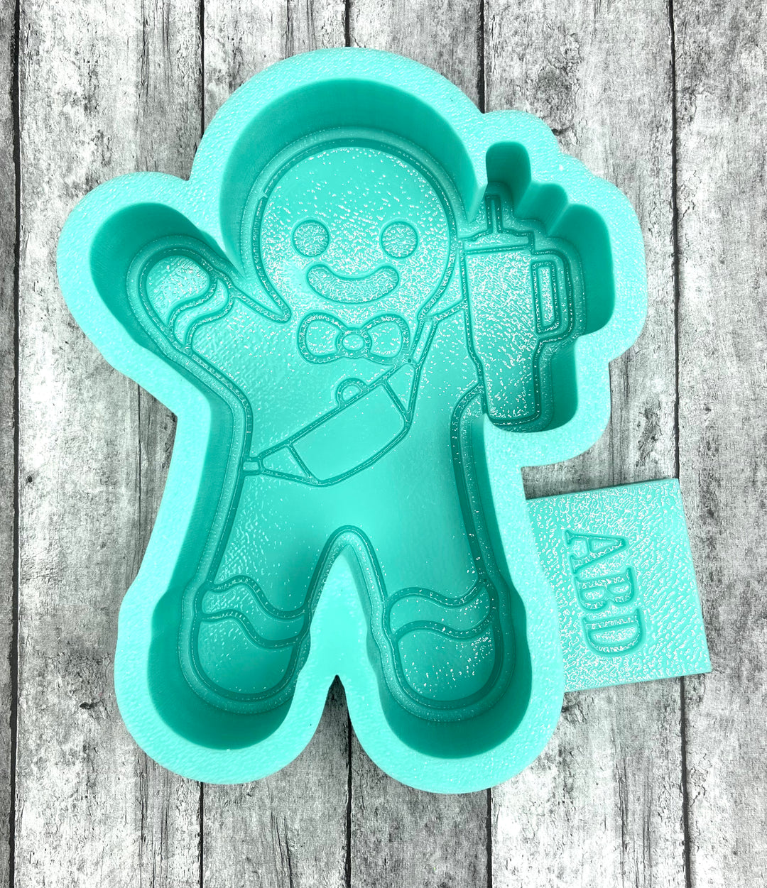 Gingerbread Man with Cup Freshie Silicone Mold
