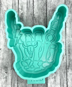 Western Skeleton Rocker Sign Freshie Mold
