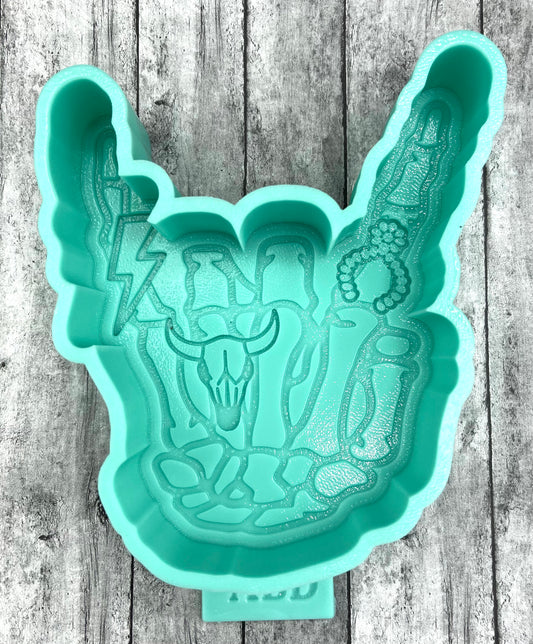 Western Skeleton Rocker Sign Freshie Mold