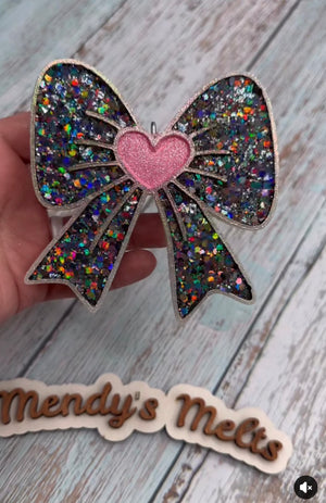 Bow with Heart Center Freshie Silicone Mold