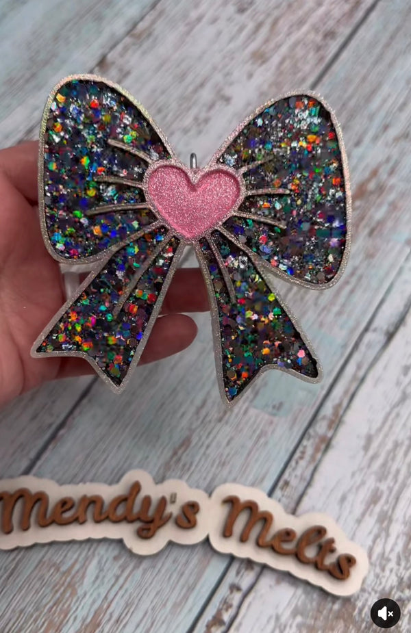Bow with Heart Center Freshie Silicone Mold
