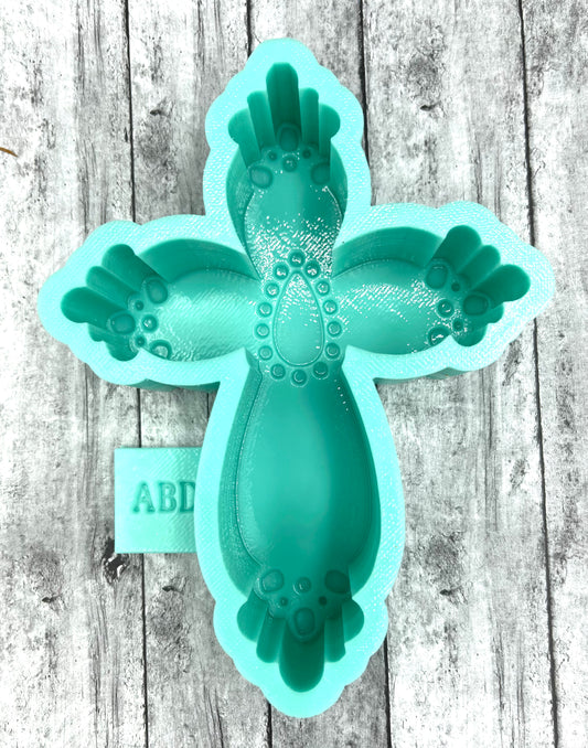 Cross with Western design Freshie Silicone Mold