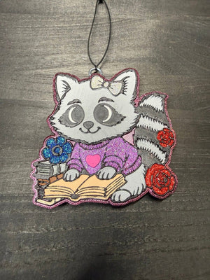 Raccoon Reading Valentine Freshie Silicone Mold