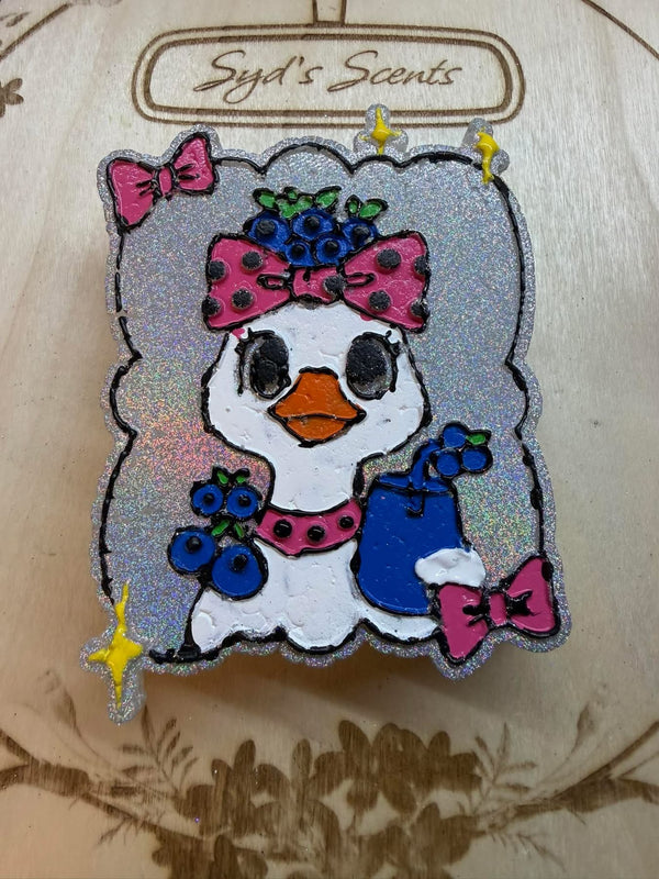 Blueberry Goose with Frame and Bow Freshie Silicone Mold