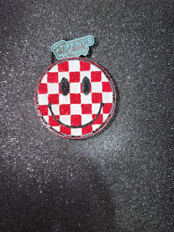 Checkered Smiley Face Freshie Silicone Mold