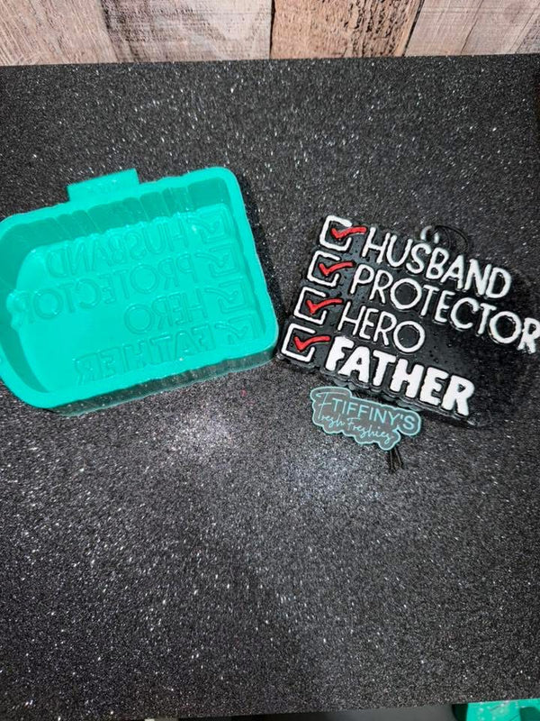 Father Checklist Hero Husband Protector Freshie Silicone Mold
