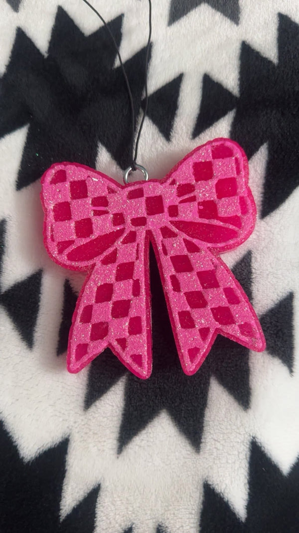 Checkered Bow Freshie Silicone Mold