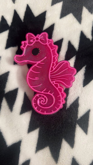 Girly Seahorse with Bow Silicone Mold