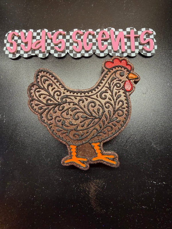Leather Tooled Chicken Freshie Silicone Mold