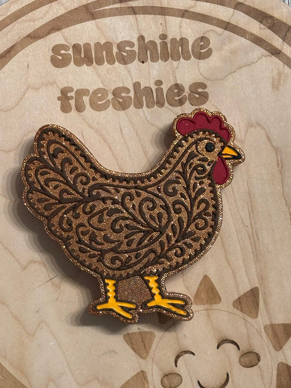 Leather Tooled Chicken Freshie Silicone Mold