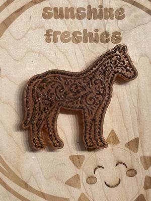 Leather Tooled Horse Freshie Silicone Mold