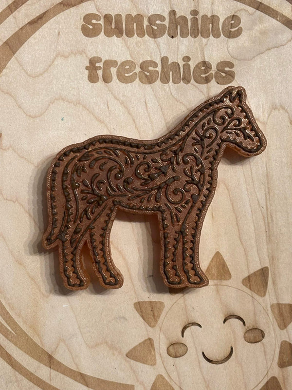 Leather Tooled Horse Freshie Silicone Mold