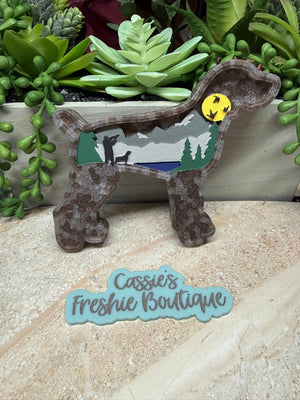 Dog Sportsman Scene Freshie Silicone Mold