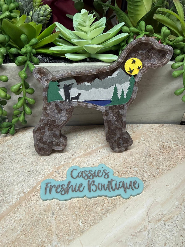 Dog Sportsman Scene Freshie Silicone Mold