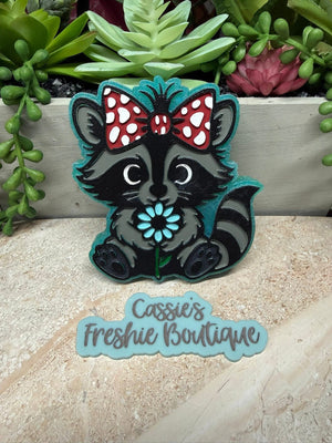 Raccoon with Bow Silicone Mold
